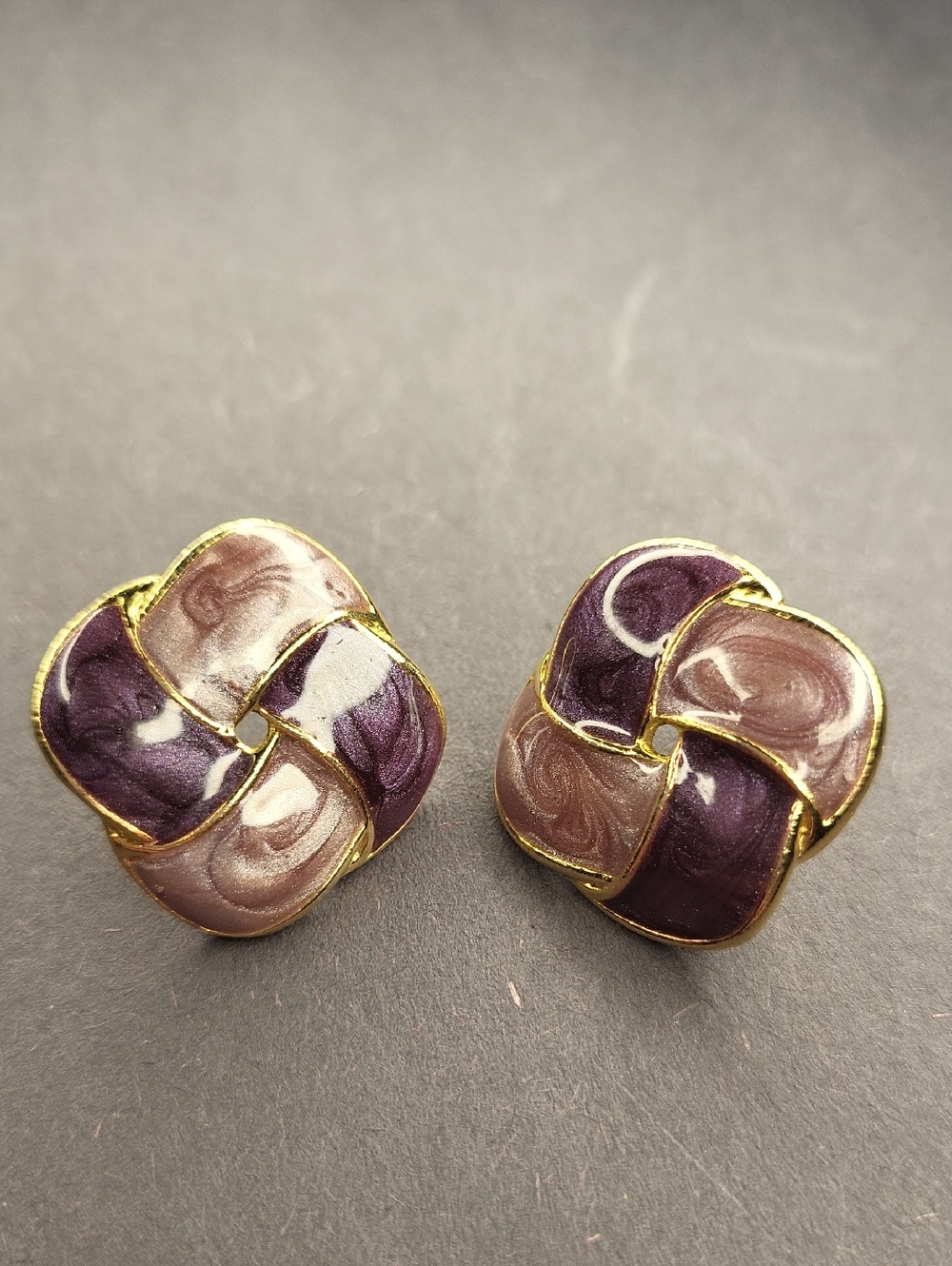Purple and Gold Earrings